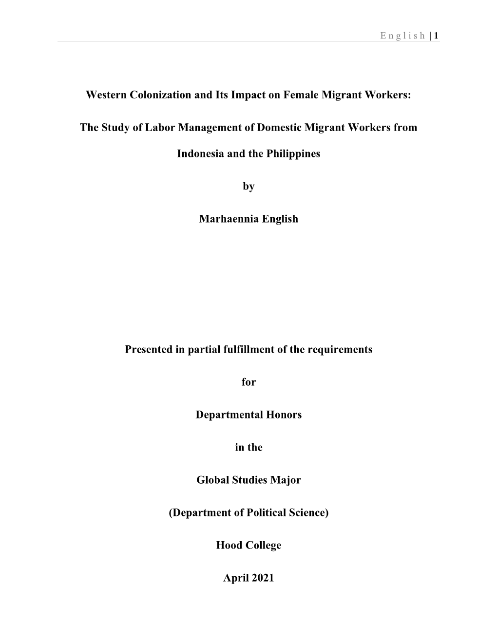 Western Colonization and Its Impact on Female Migrant Workers