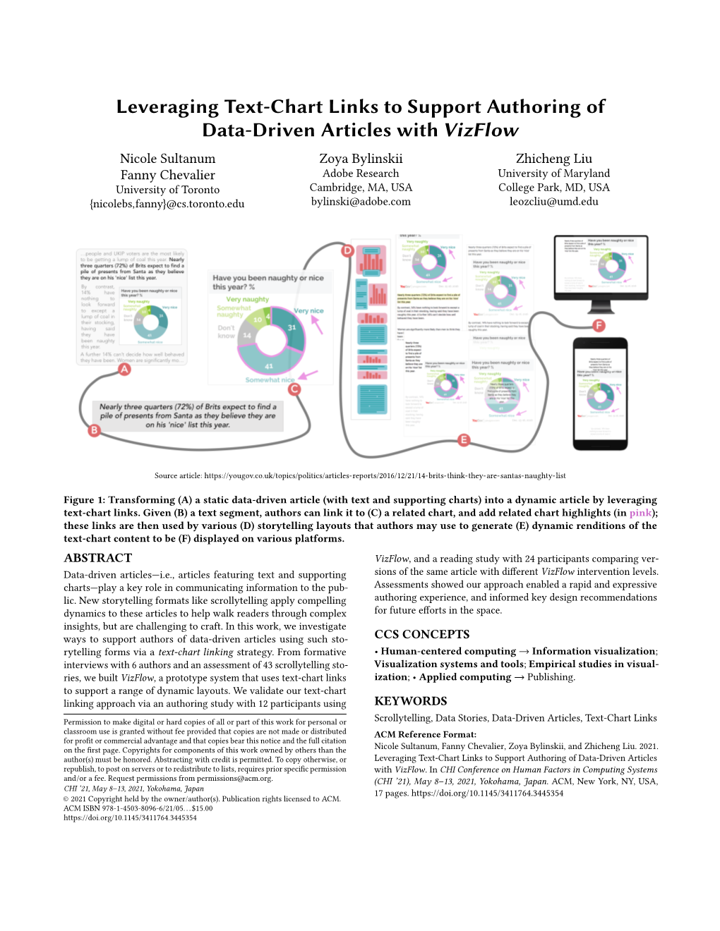 Leveraging Text-Chart Links to Support Authoring of Data-Driven