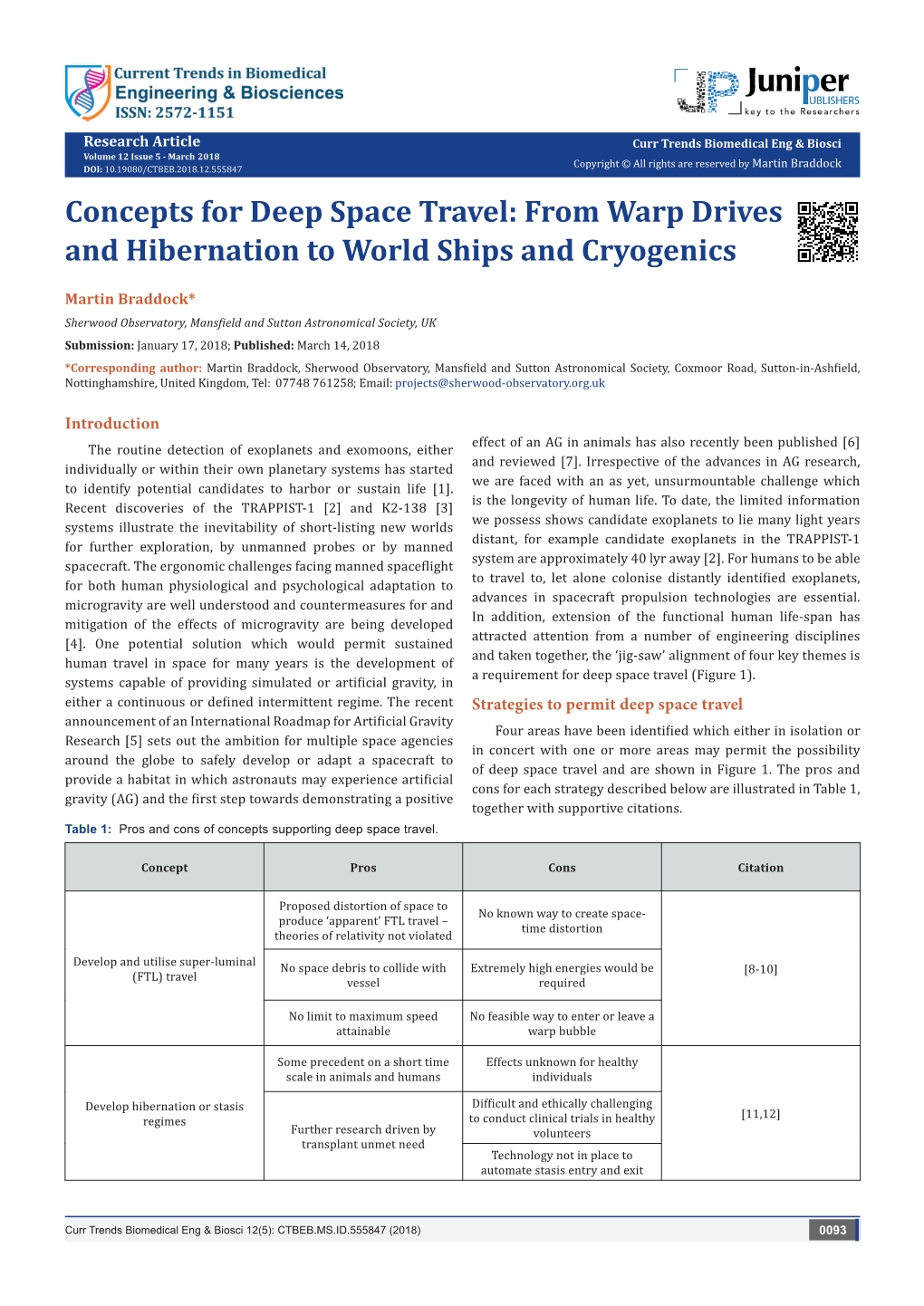 Concepts for Deep Space Travel: from Warp Drives and Hibernation to World Ships and Cryogenics