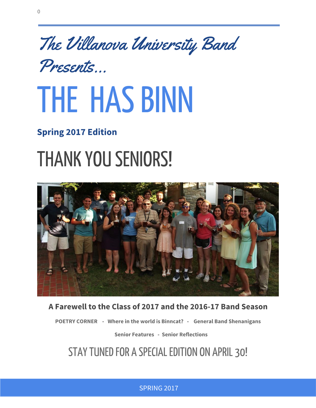 HAS BINN Spring 2017 Edition THANK YOU SENIORS!