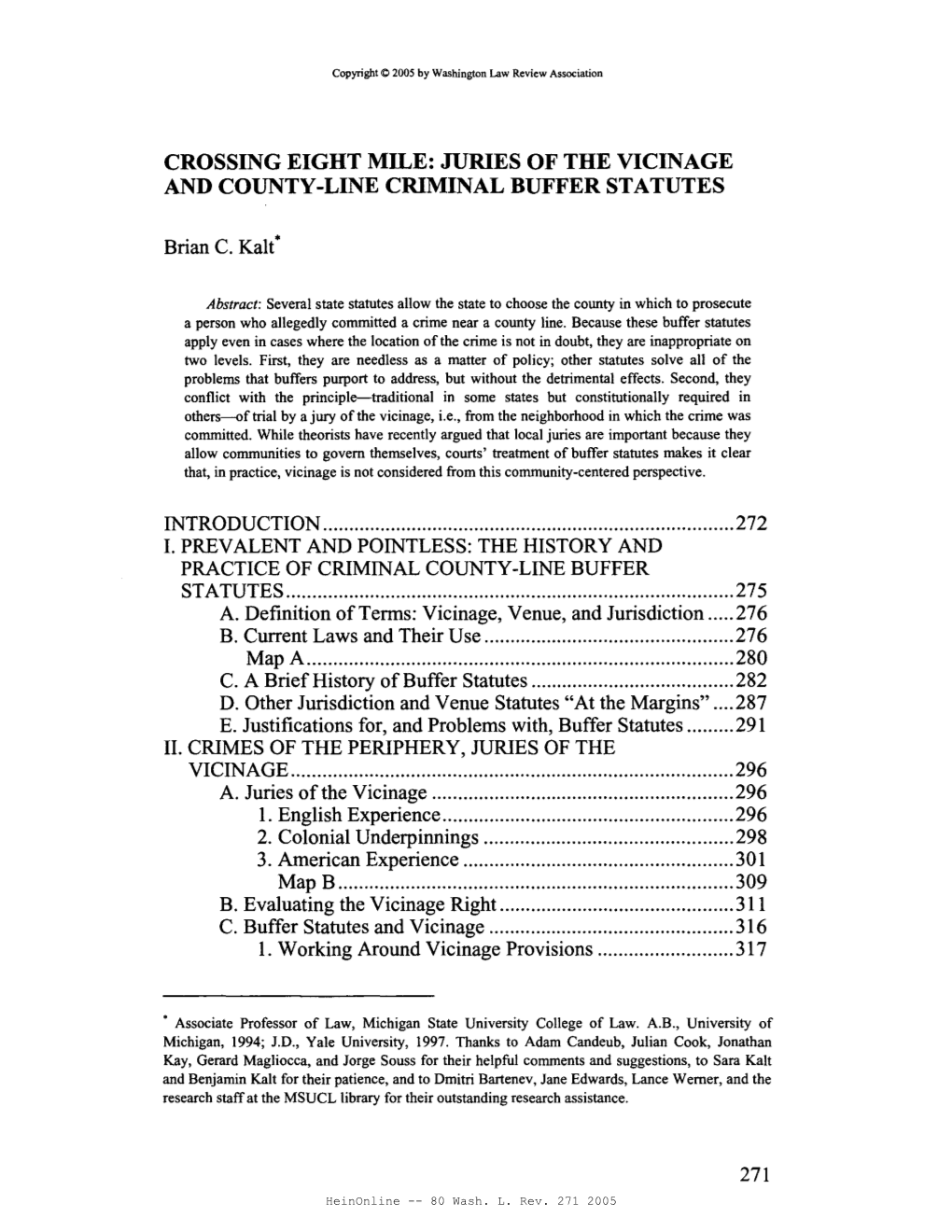 Crossing Eight Mile: Juries of the Vicinage and County-Line Criminal Buffer Statutes