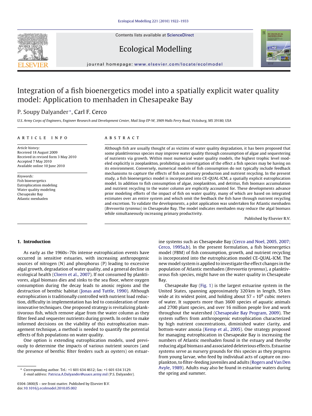 Application to Menhaden in Chesapeake Bay