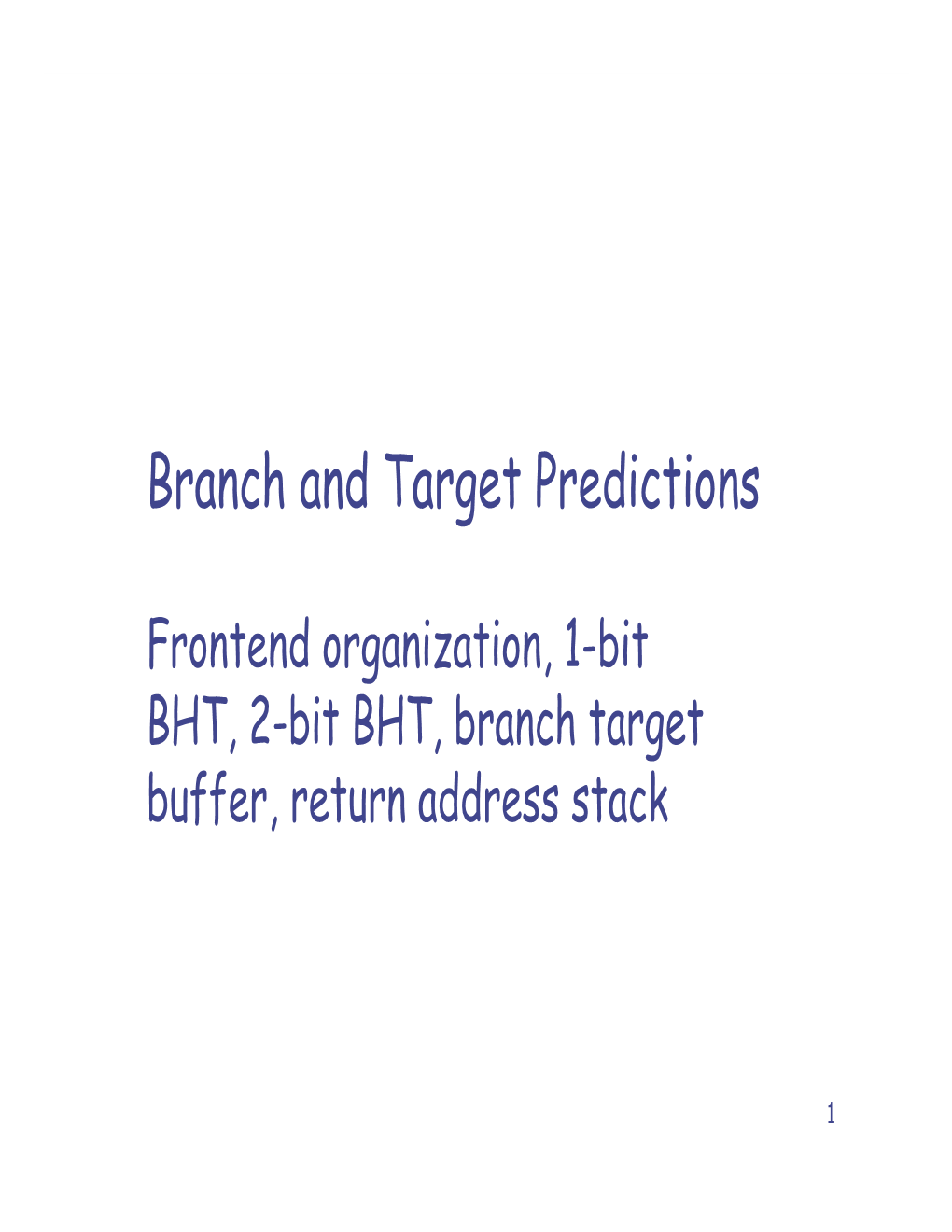 Branch Prediction