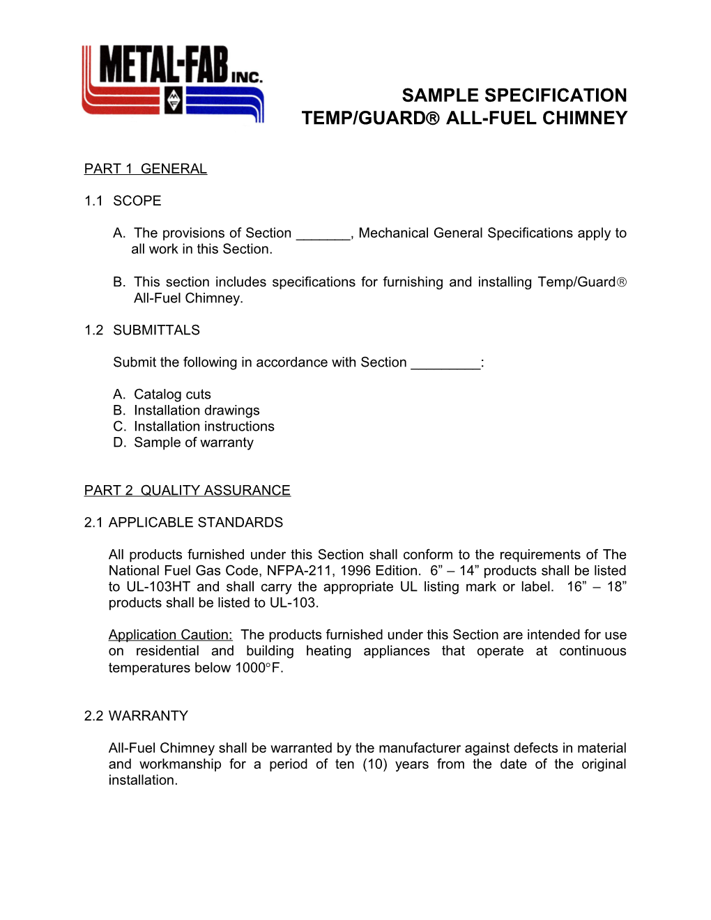 Temp/Guardâ All-Fuel Chimney