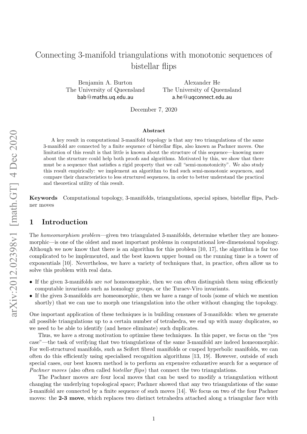 Connecting 3-Manifold Triangulations with Monotonic Sequences of Bistellar ﬂips