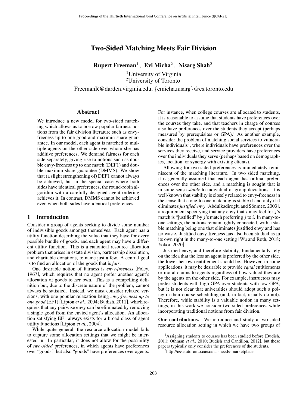 Two-Sided Matching Meets Fair Division