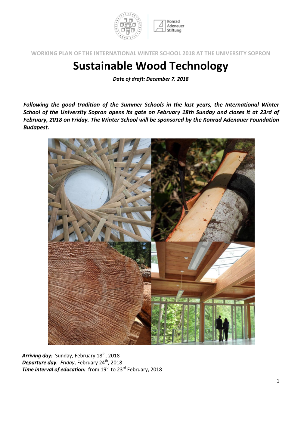 Sustainable Wood Technology Date of Draft: December 7