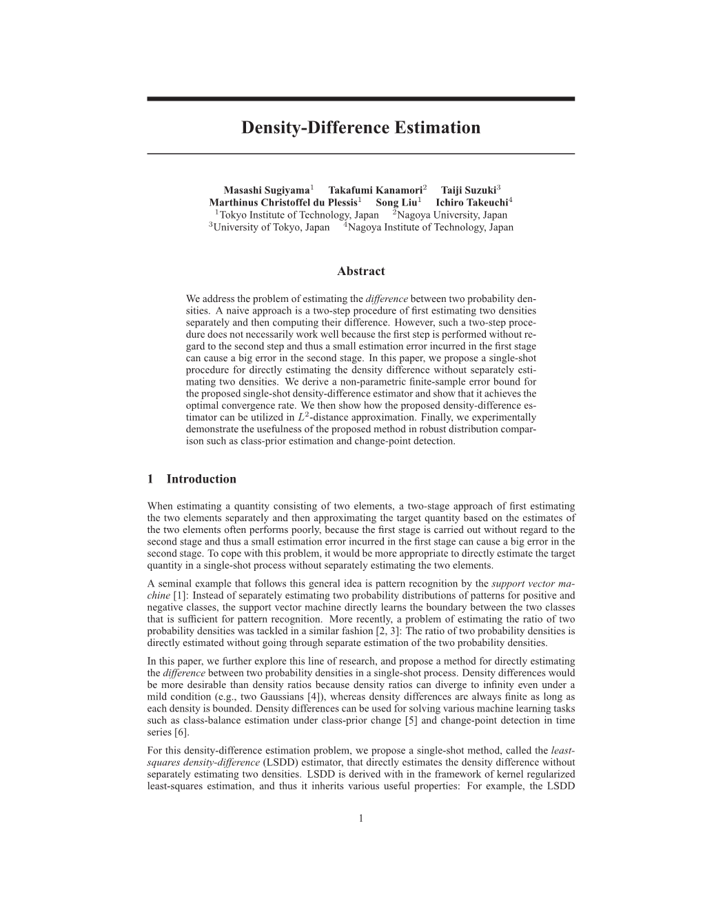 Density-Difference Estimation