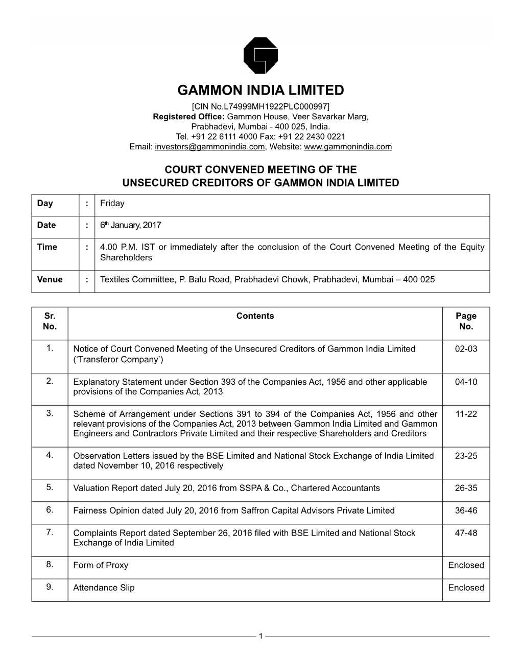 Notice of the Court Convened Meeting of the Unsecured Creditors of the Applicant Company Is Also Posted on the Website of the Company Viz