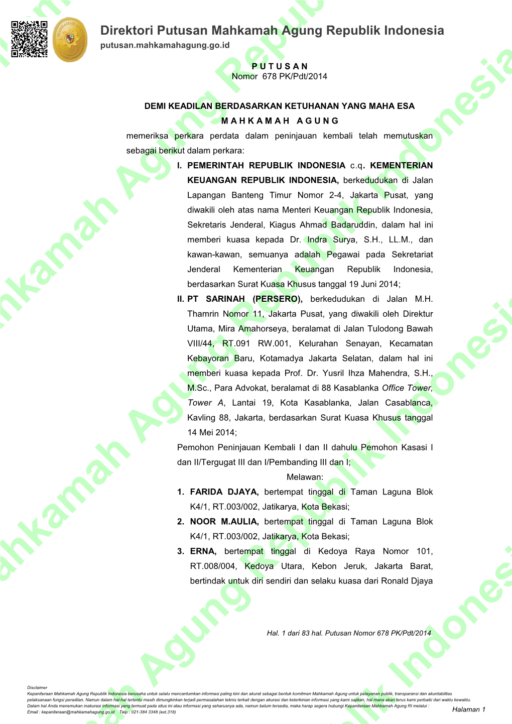 Mahkamah Agu Mahkamah Agung Republik Indo Mahkamah Agung Republik Indonesia Hkamah Agung Republik Indonesia Epublik Indonesia