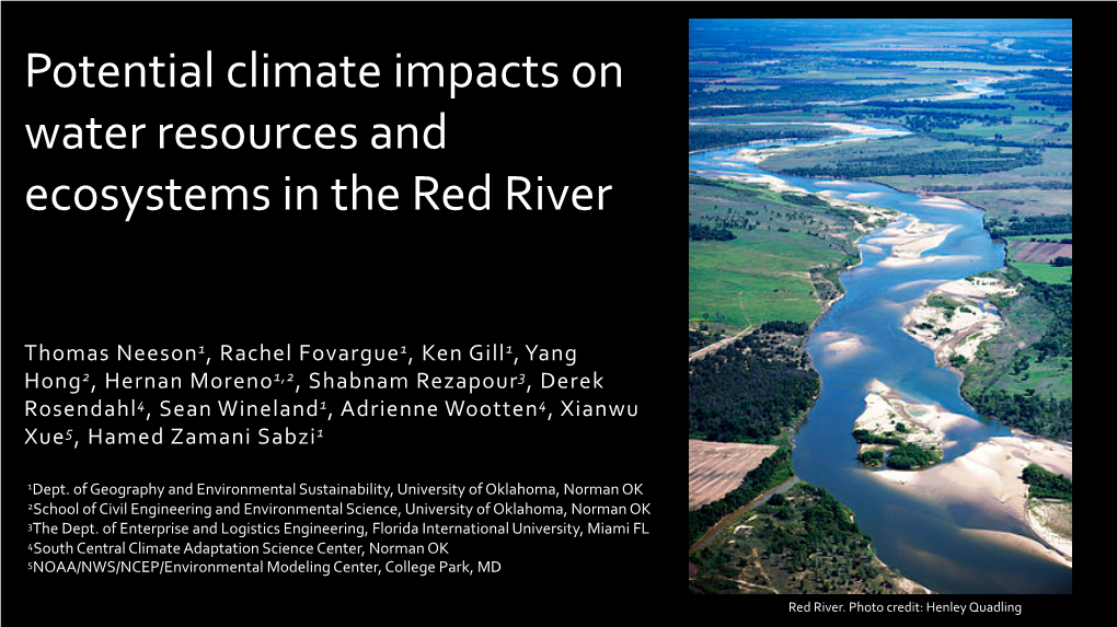 Potential Climate Impacts on Water Resources and Ecosystems in the Red River