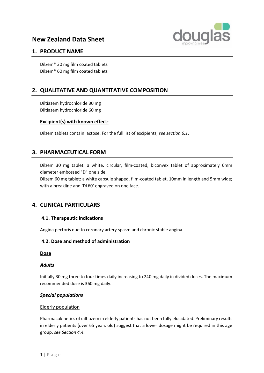 New Zealand Data Sheet 1