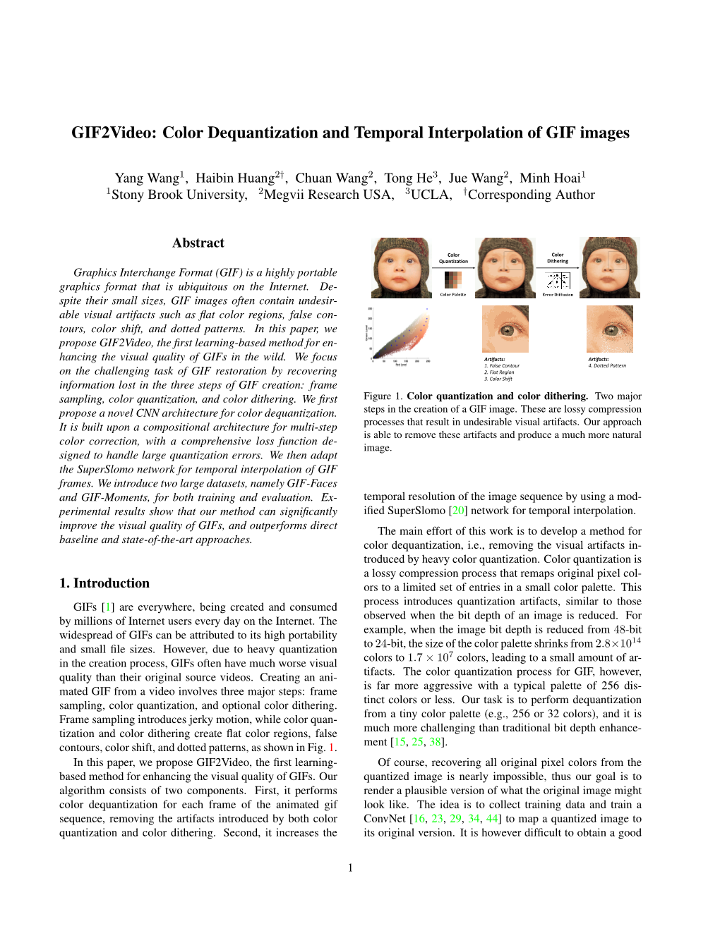 Gif2video: Color Dequantization and Temporal Interpolation of GIF Images