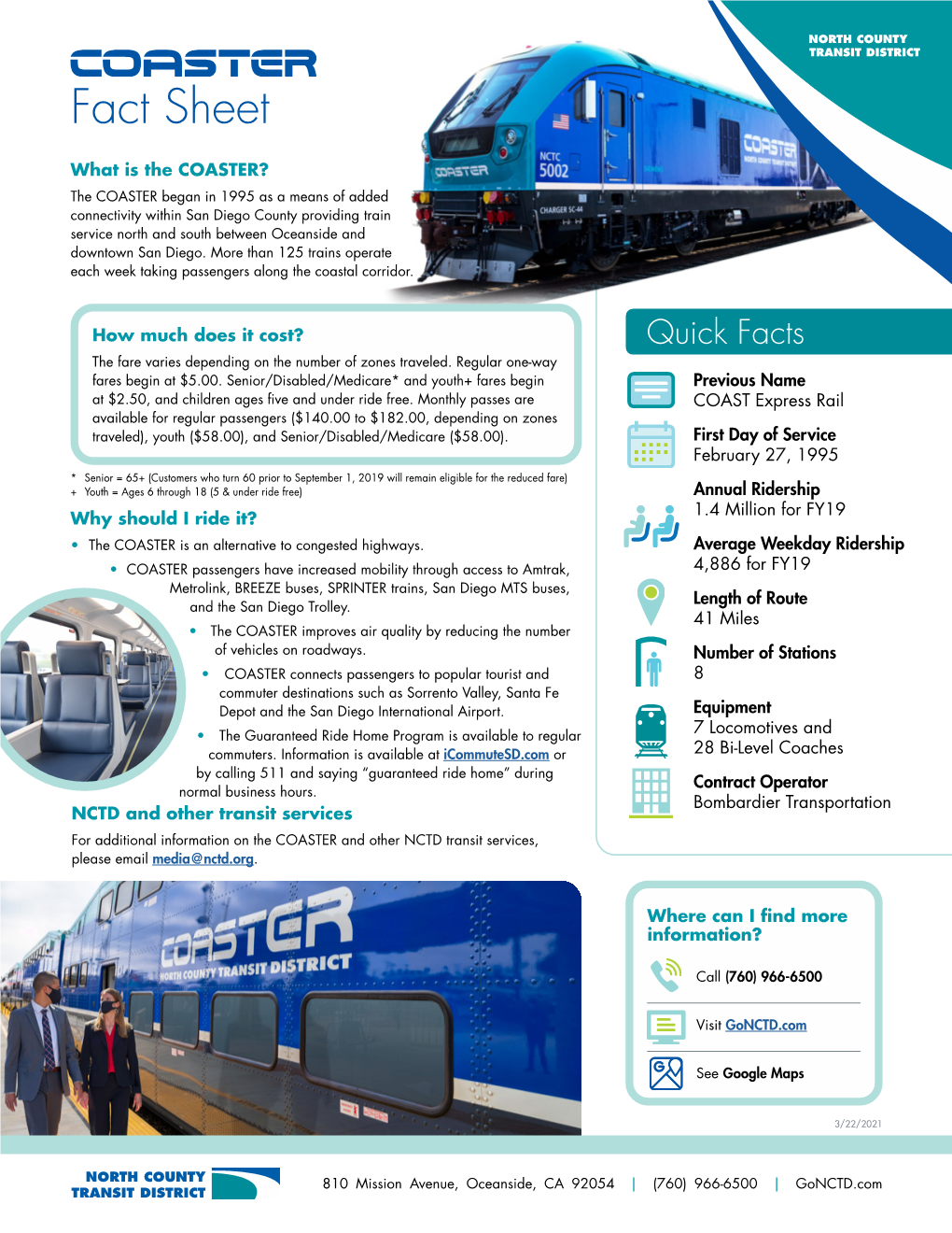 COASTER Fact Sheet (March 2021)