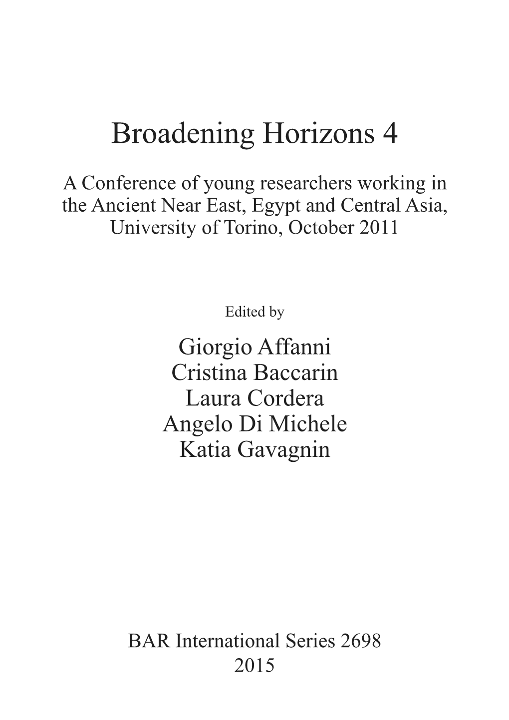 Broadening Horizons 4