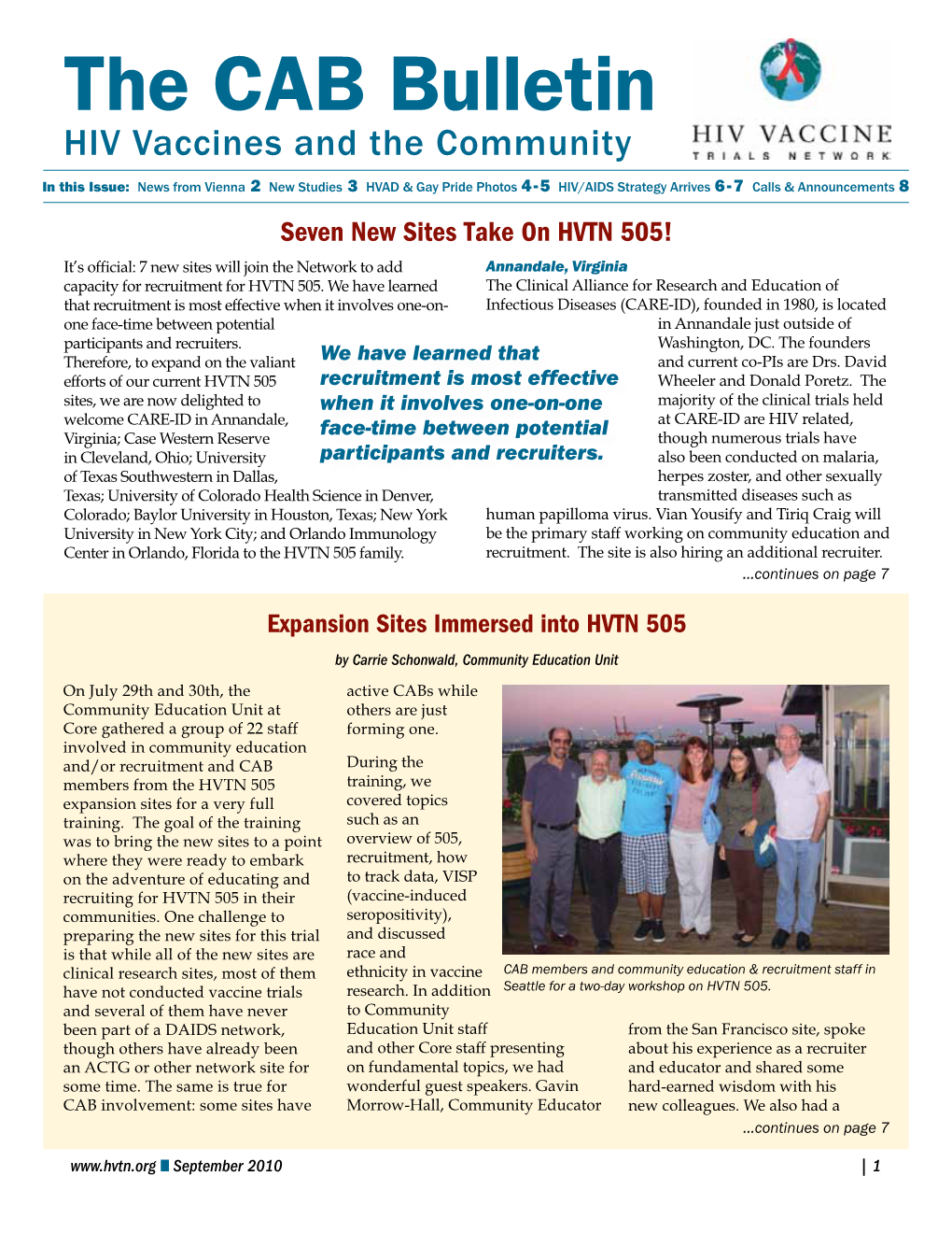 The CAB Bulletin HIV Vaccines and the Community