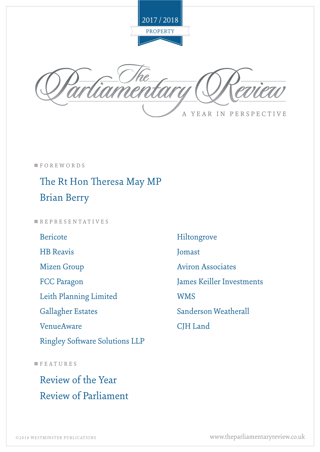The Rt Hon Theresa May MP Brian Berry Review of the Year Review Of