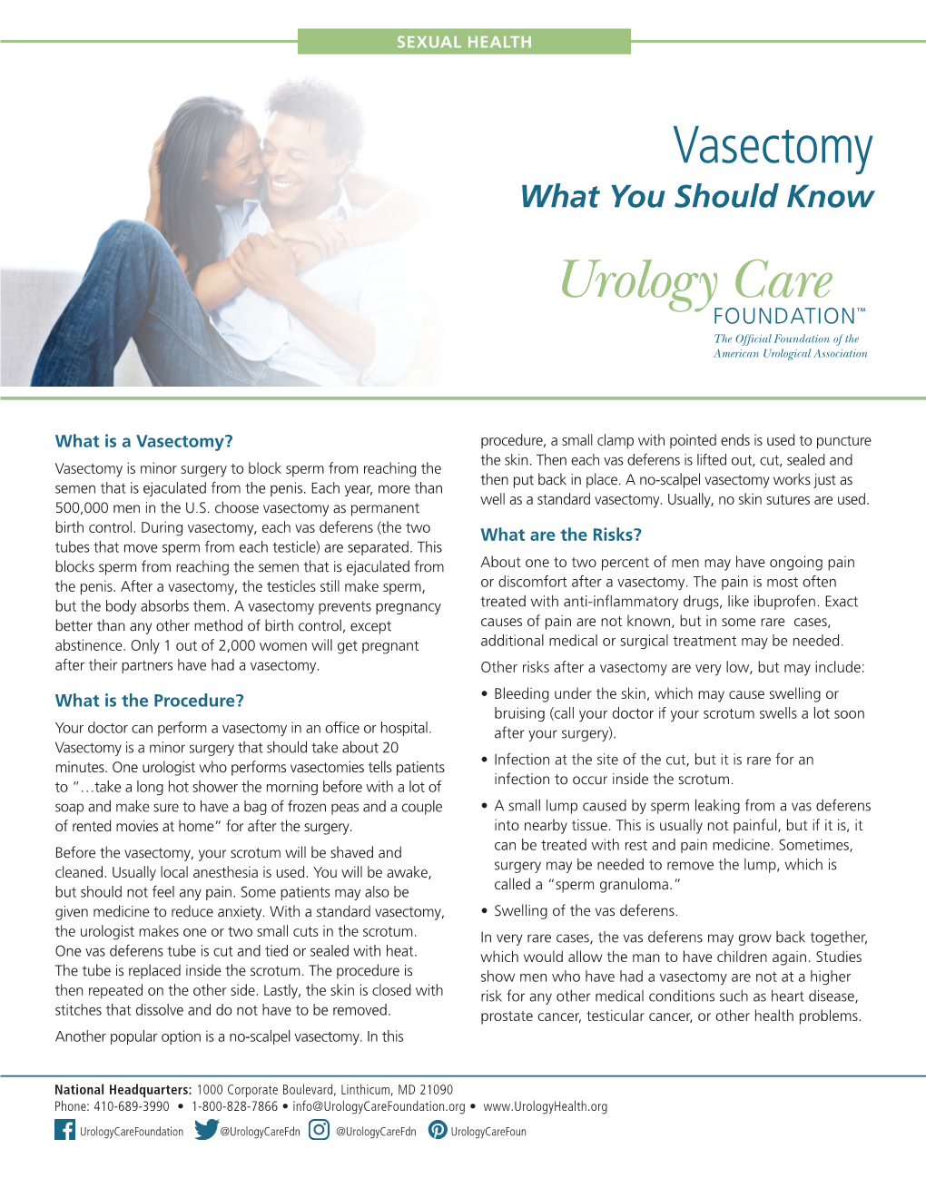 Vasectomy Fact Sheet