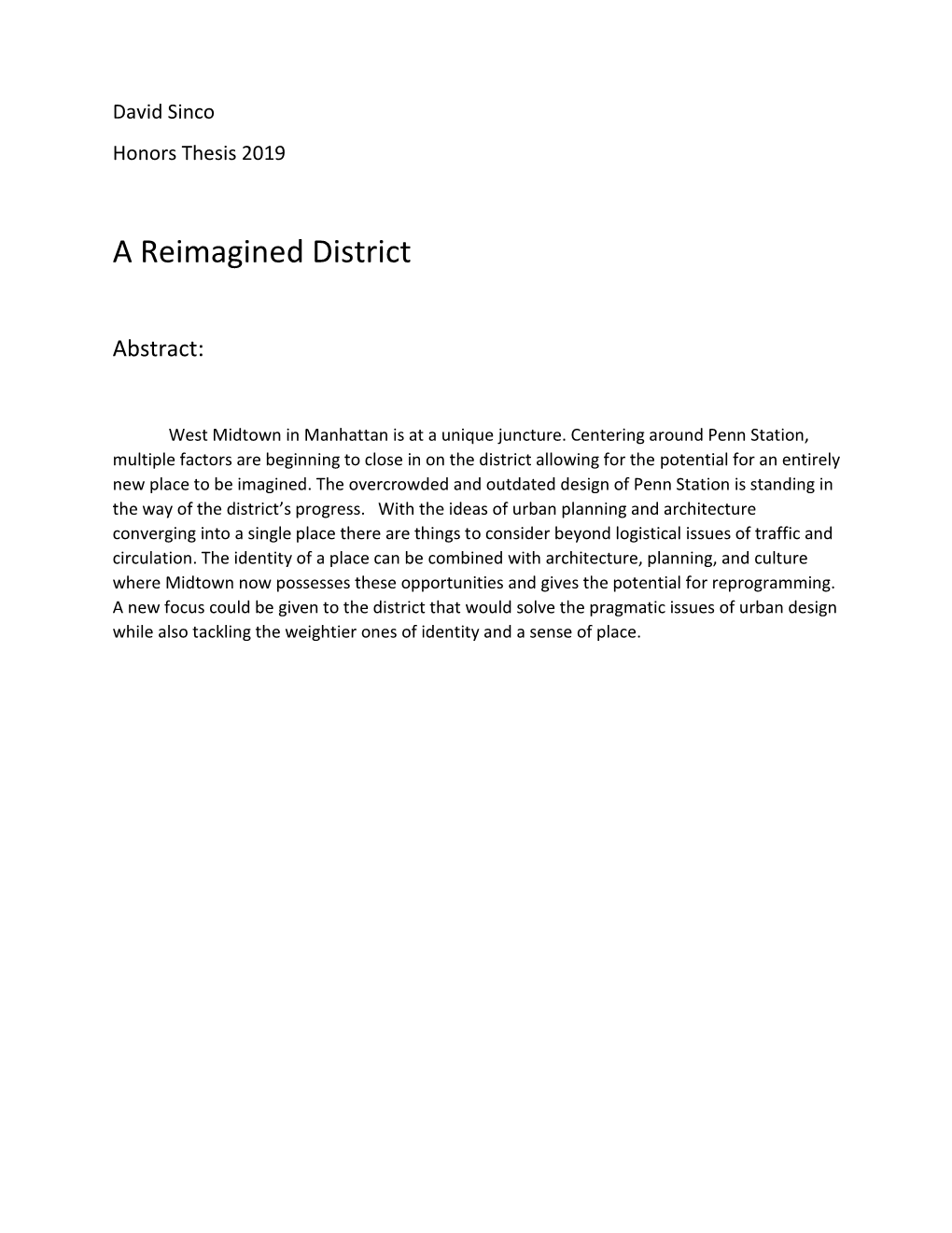 A Reimagined District