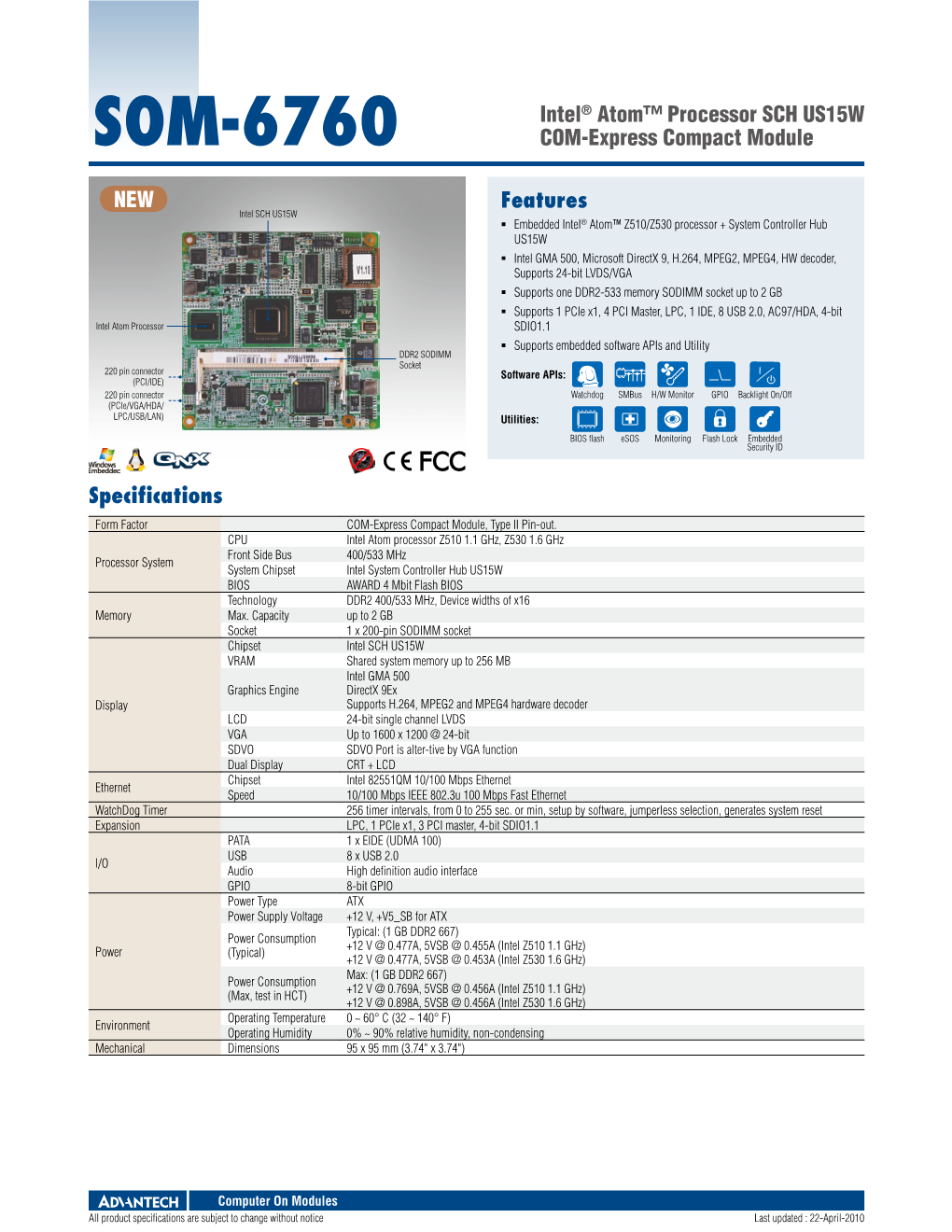 SOM-6760 COM-Express Compact Module