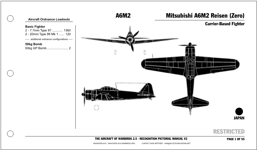 RESTRICTED A6M2 Mitsubishi A6M2 Reisen