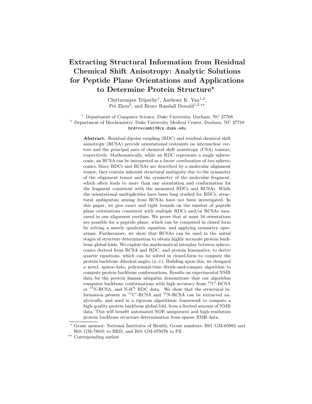 Extracting Structural Information from Residual Chemical Shift Anisotropy