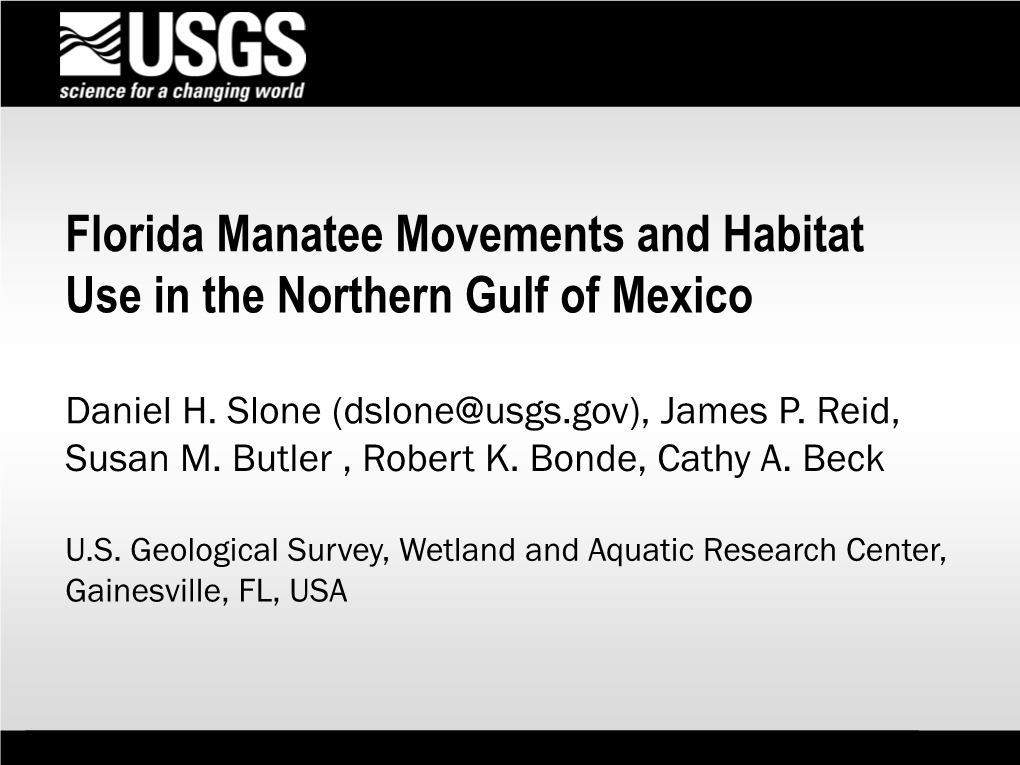 Florida Manatee Movements and Habitat Use in the Northern Gulf of Mexico