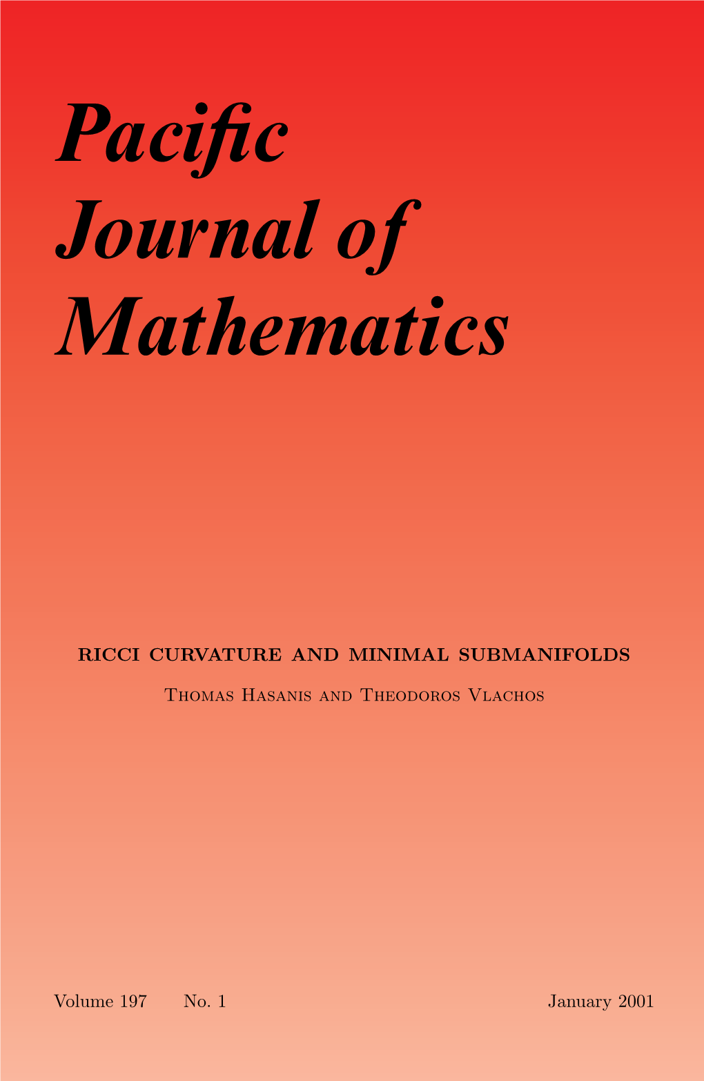 Ricci Curvature and Minimal Submanifolds