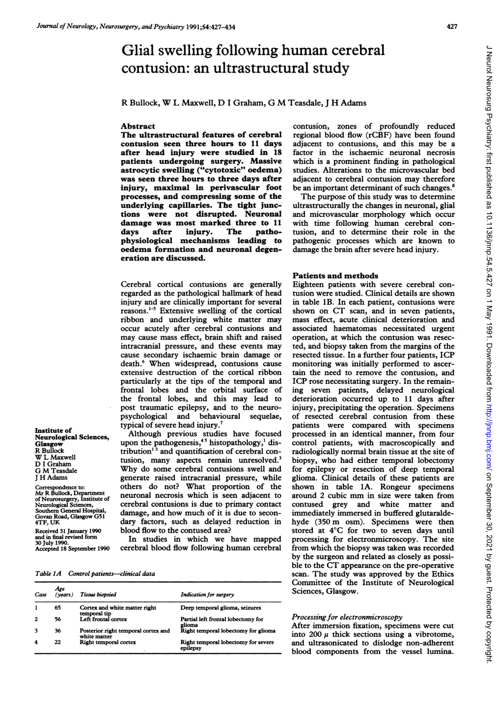 Contusion: an Ultrastructural Study