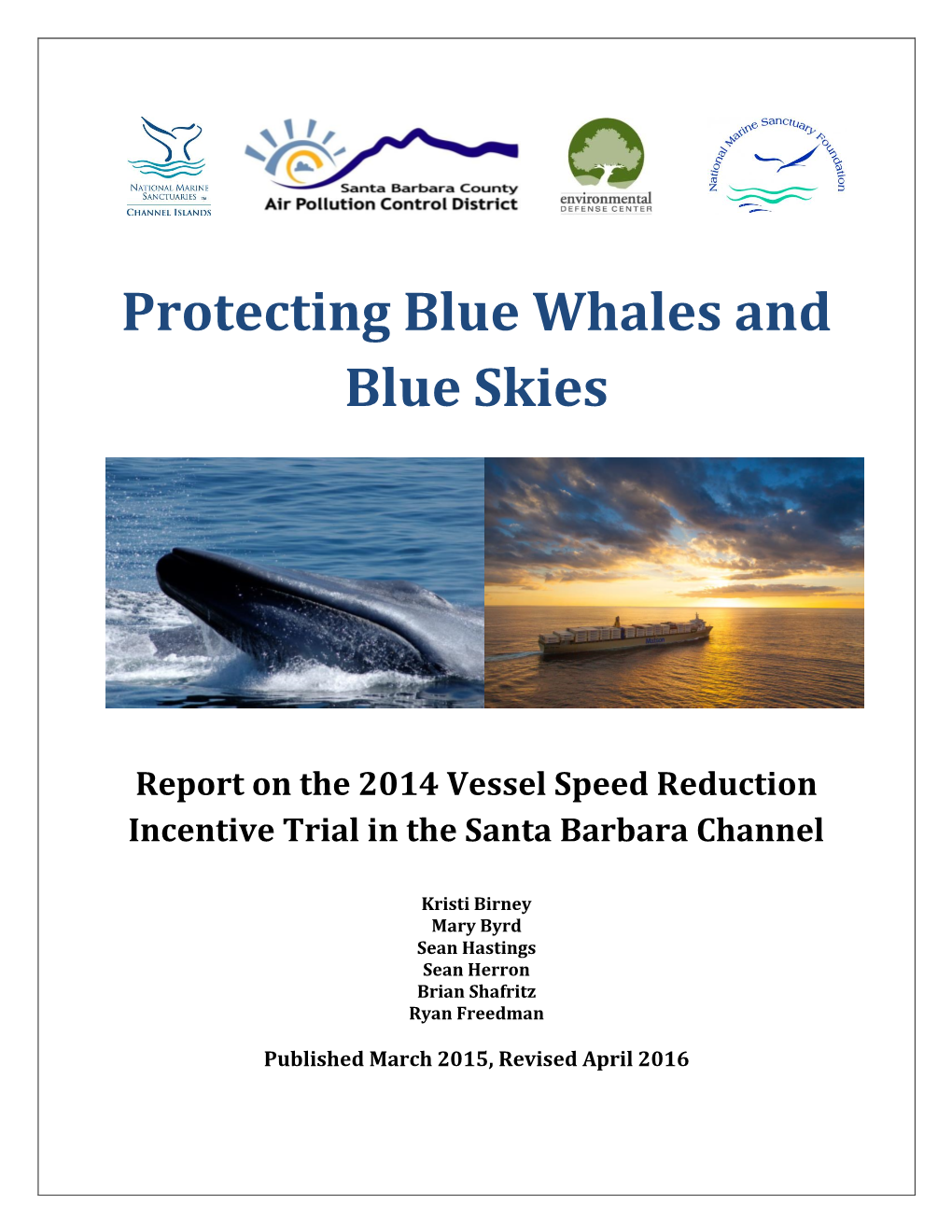 Protecting Blue Whales and Blue Skies Report