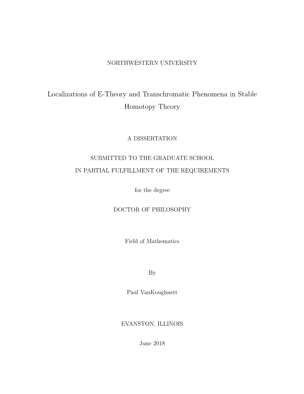 Localizations of E-Theory and Transchromatic Phenomena in Stable Homotopy Theory