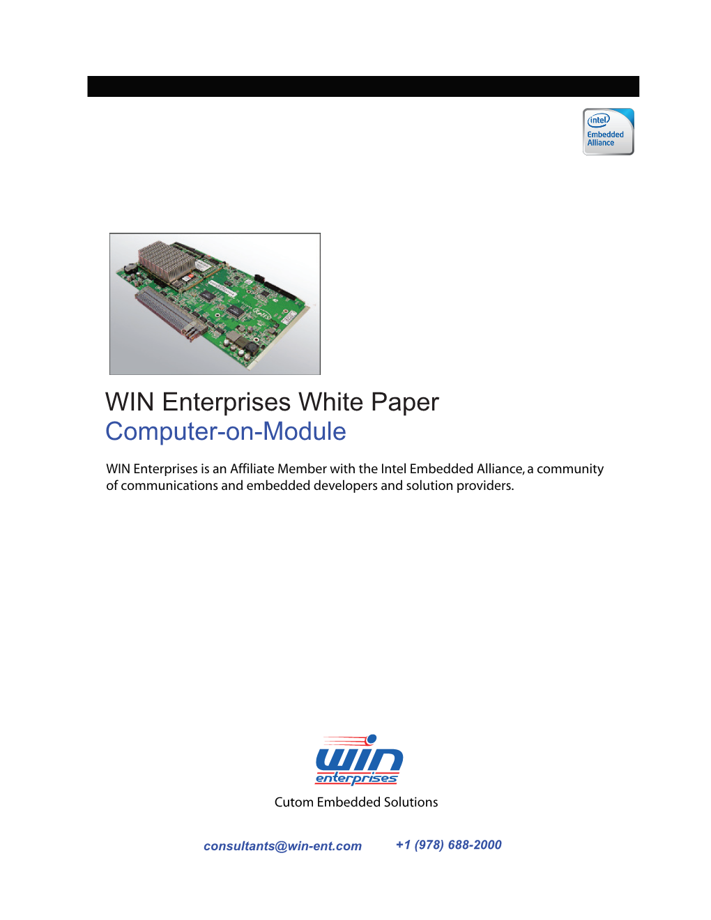 WIN Enterprises White Paper Computer-On-Module
