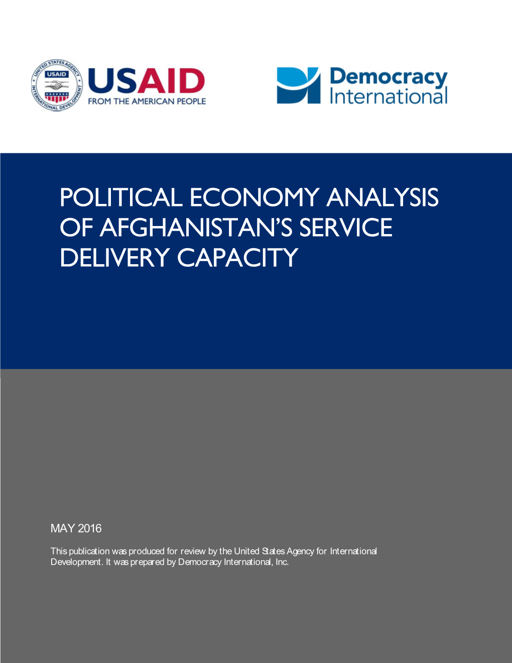 Political Economy Analysis of Afghanistan's Service