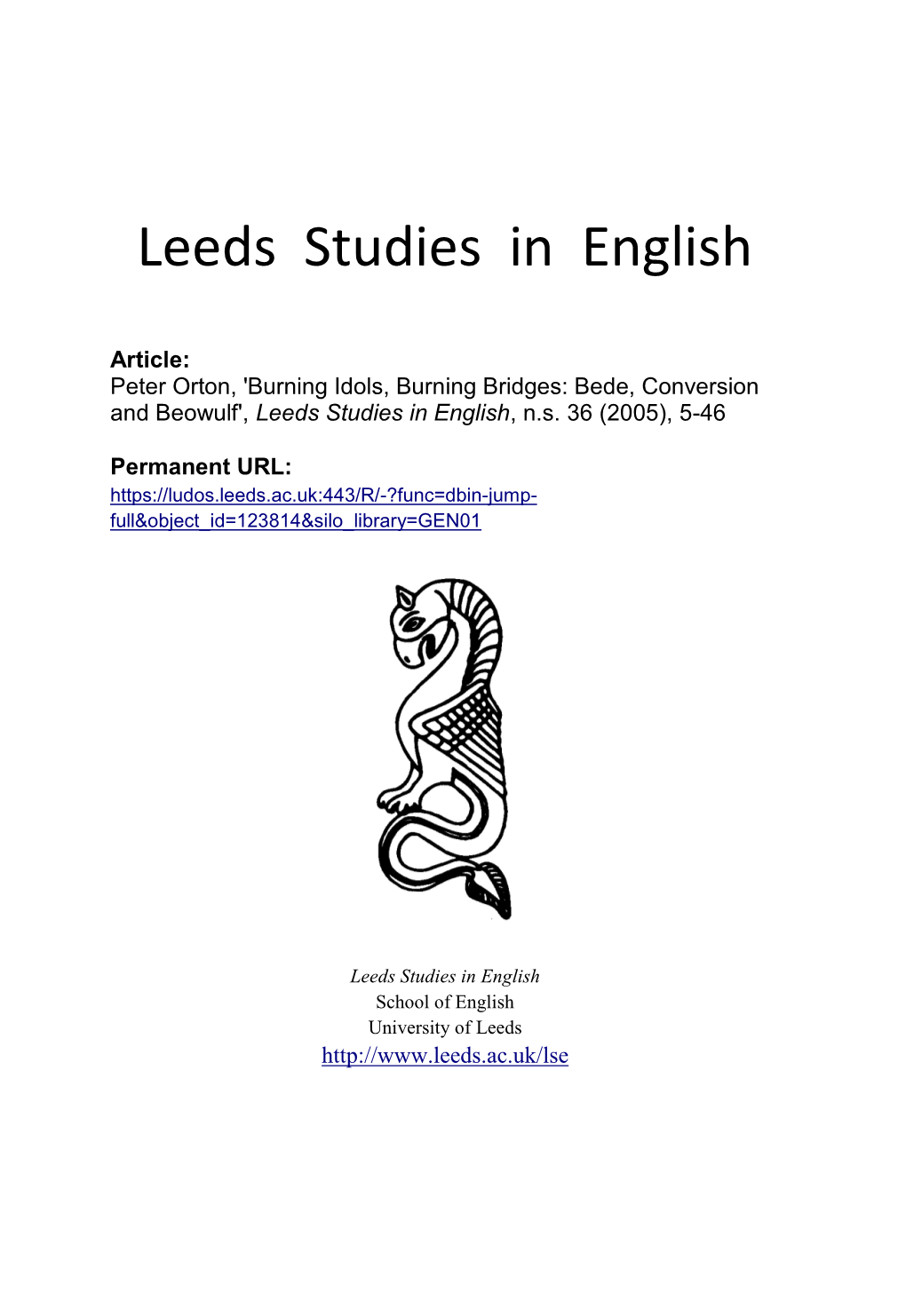 Leeds Studies in English