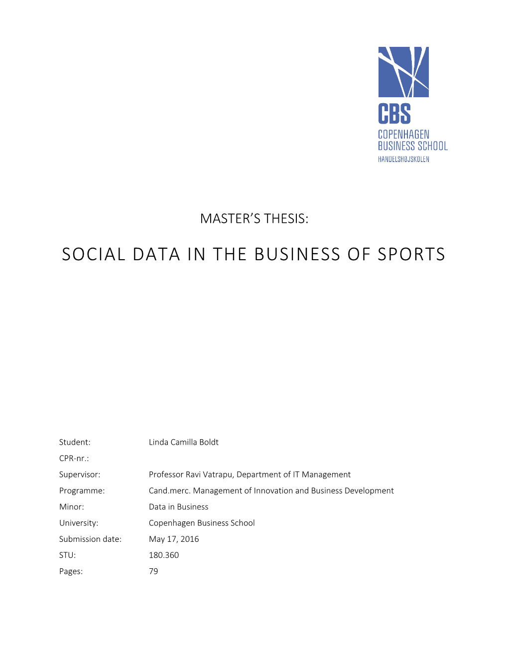 Social Data in the Business of Sports