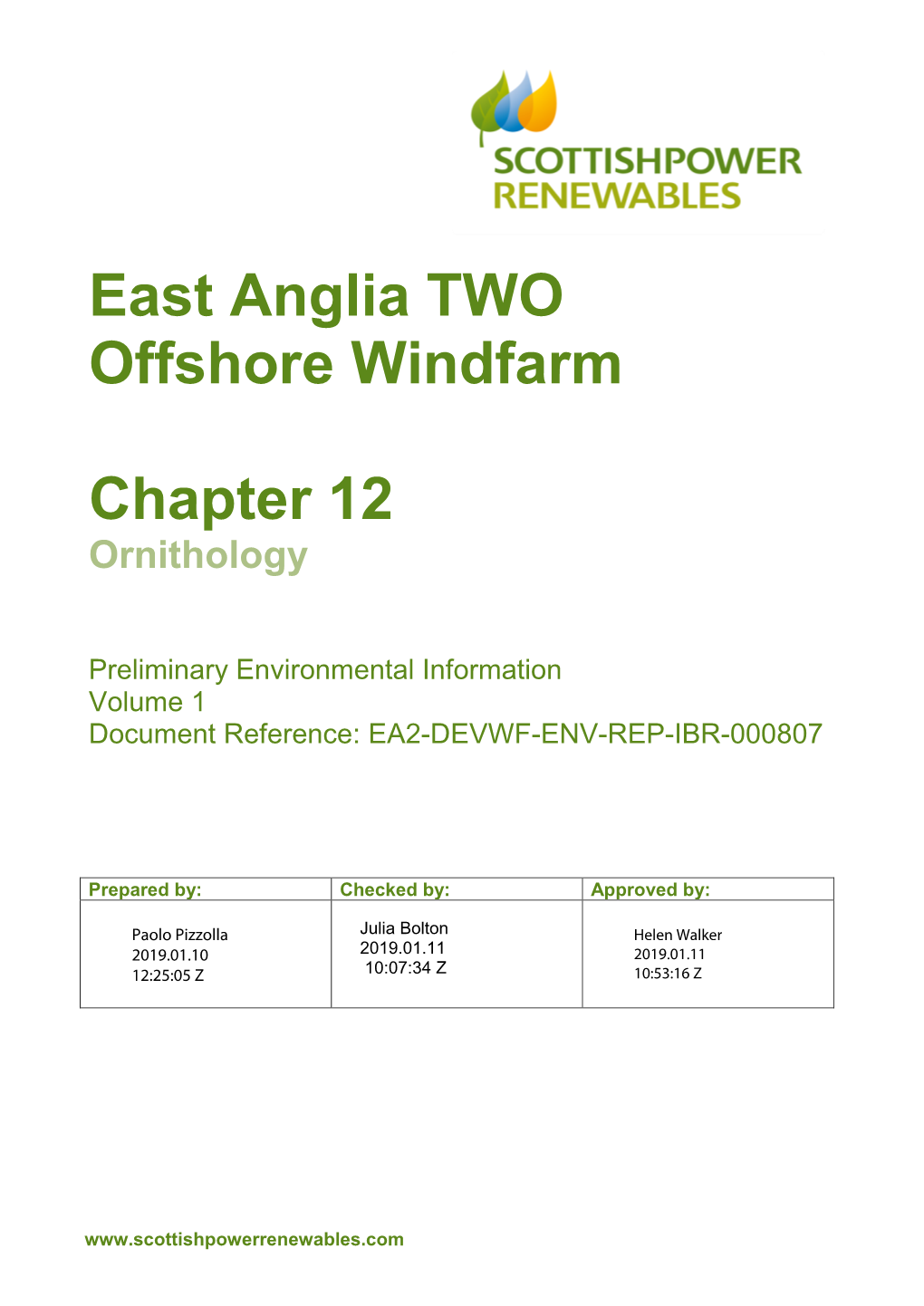 East Anglia TWO Offshore Windfarm Chapter 12