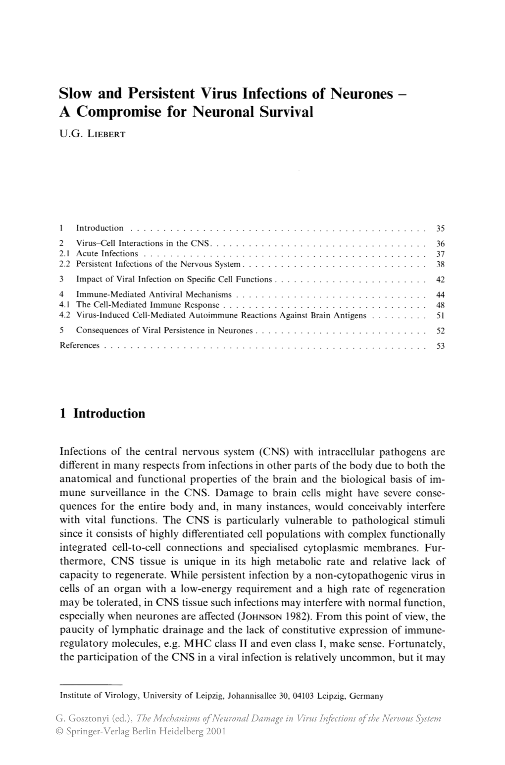 Slow and Persistent Virus Infections of Neurones - a Compromise for Neuronal Survival