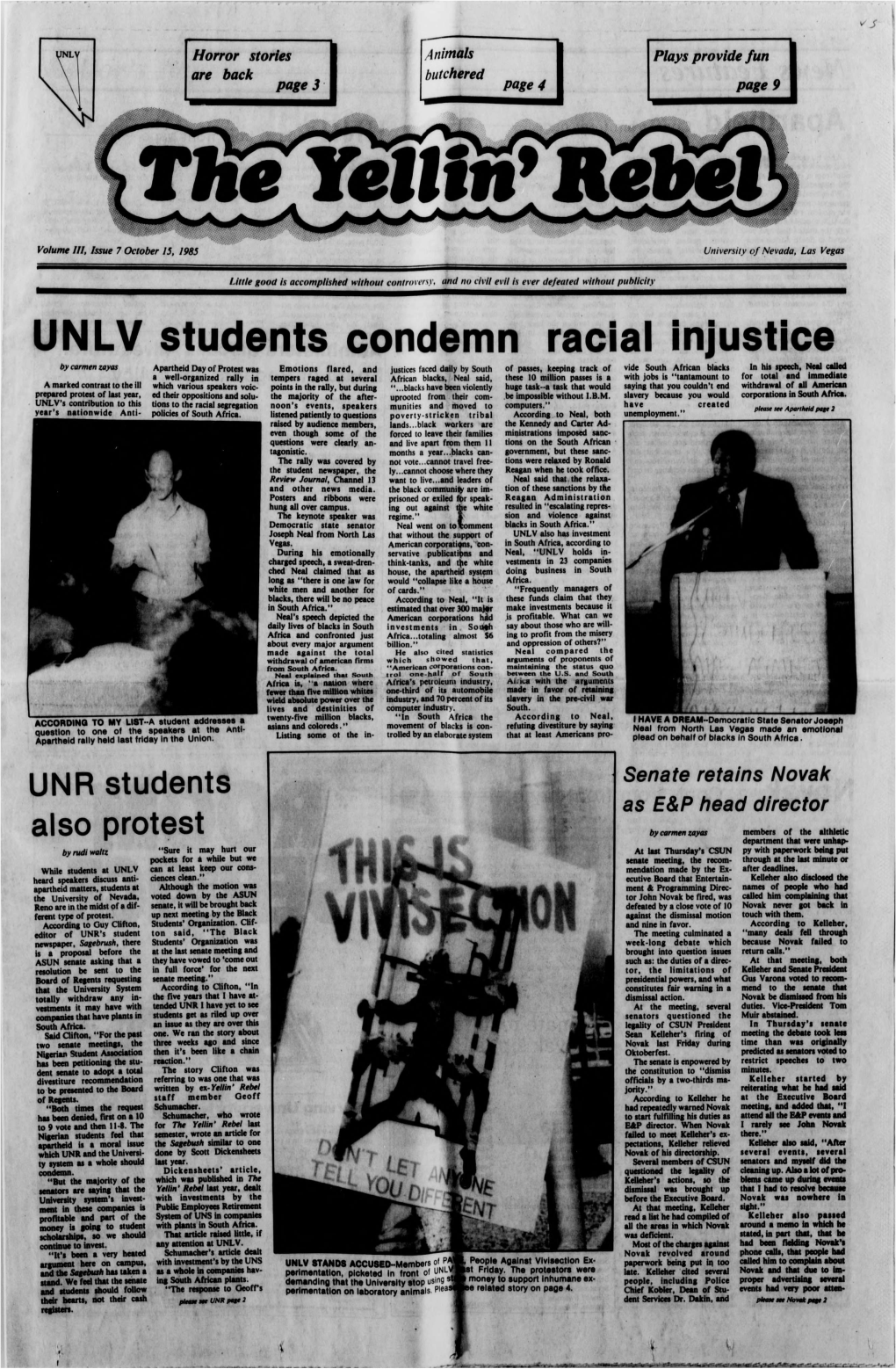 UNLV Students Condemn Racial