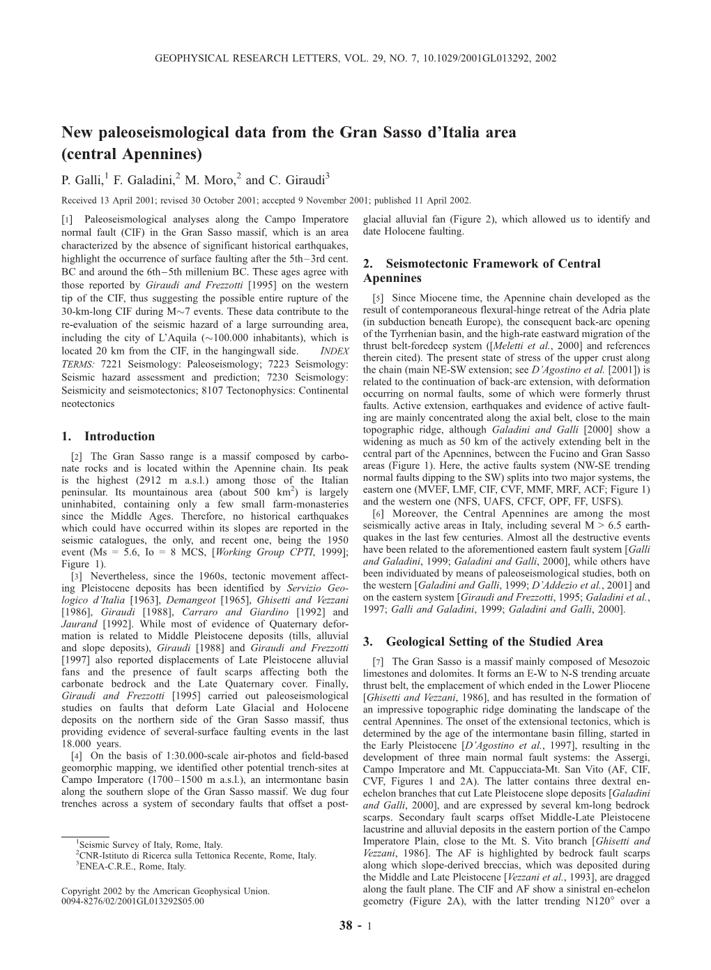 New Paleoseismological Data from the Gran Sasso D'italia Area