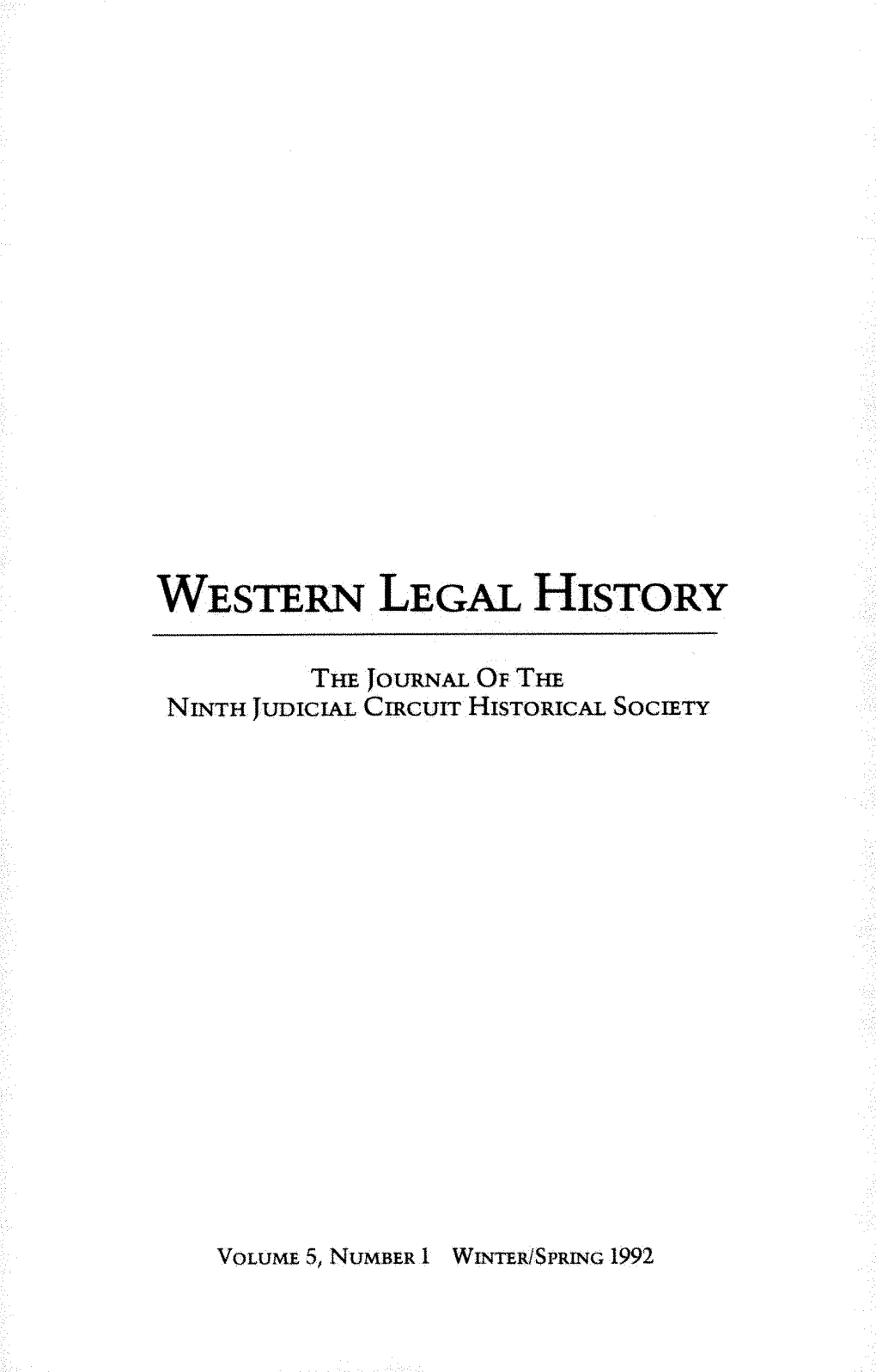 WESTERN LEGAL History