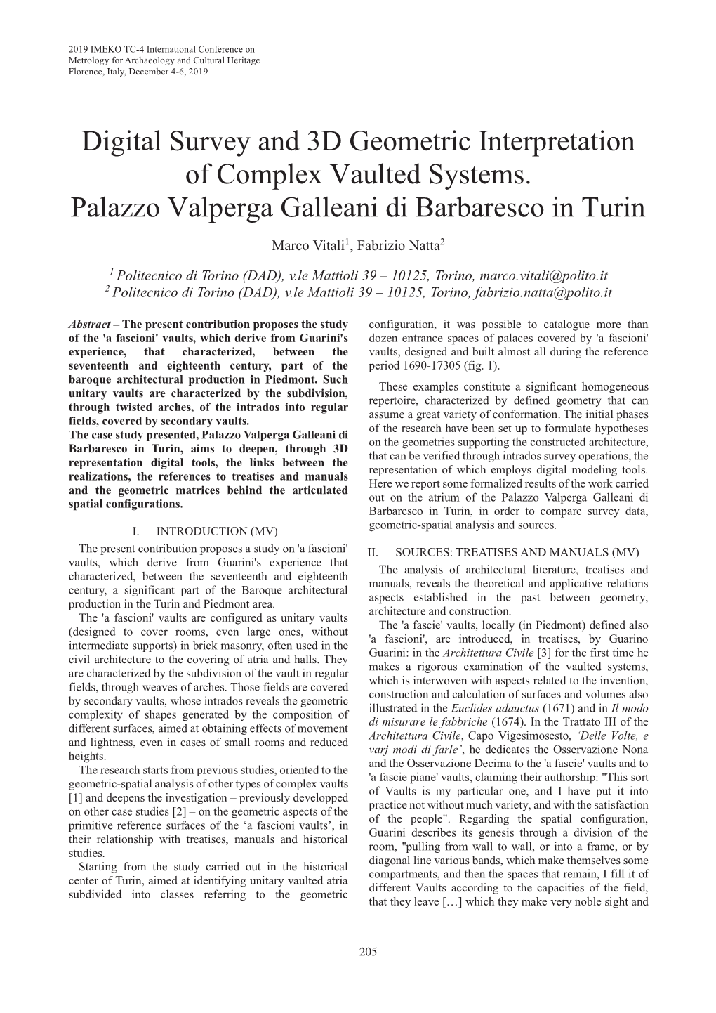 Digital Survey and 3D Geometric Interpretation of Complex Vaulted Systems
