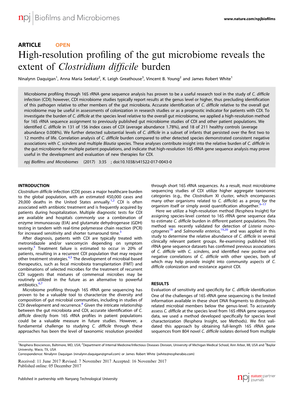 High-Resolution Profiling of the Gut Microbiome Reveals the Extent Of