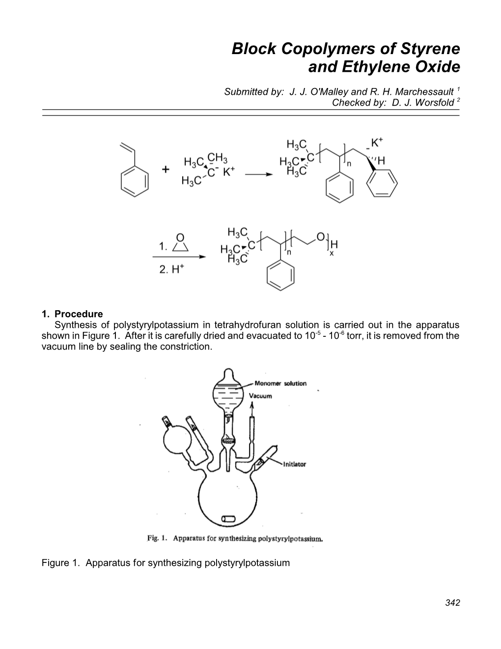 Block Copolymers of Styrene and Ethylene Oxide