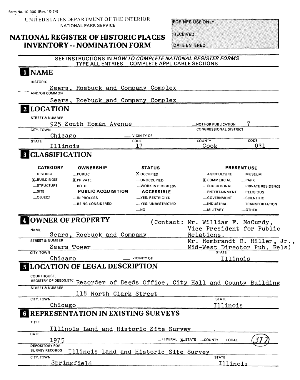 Location of Legal Description