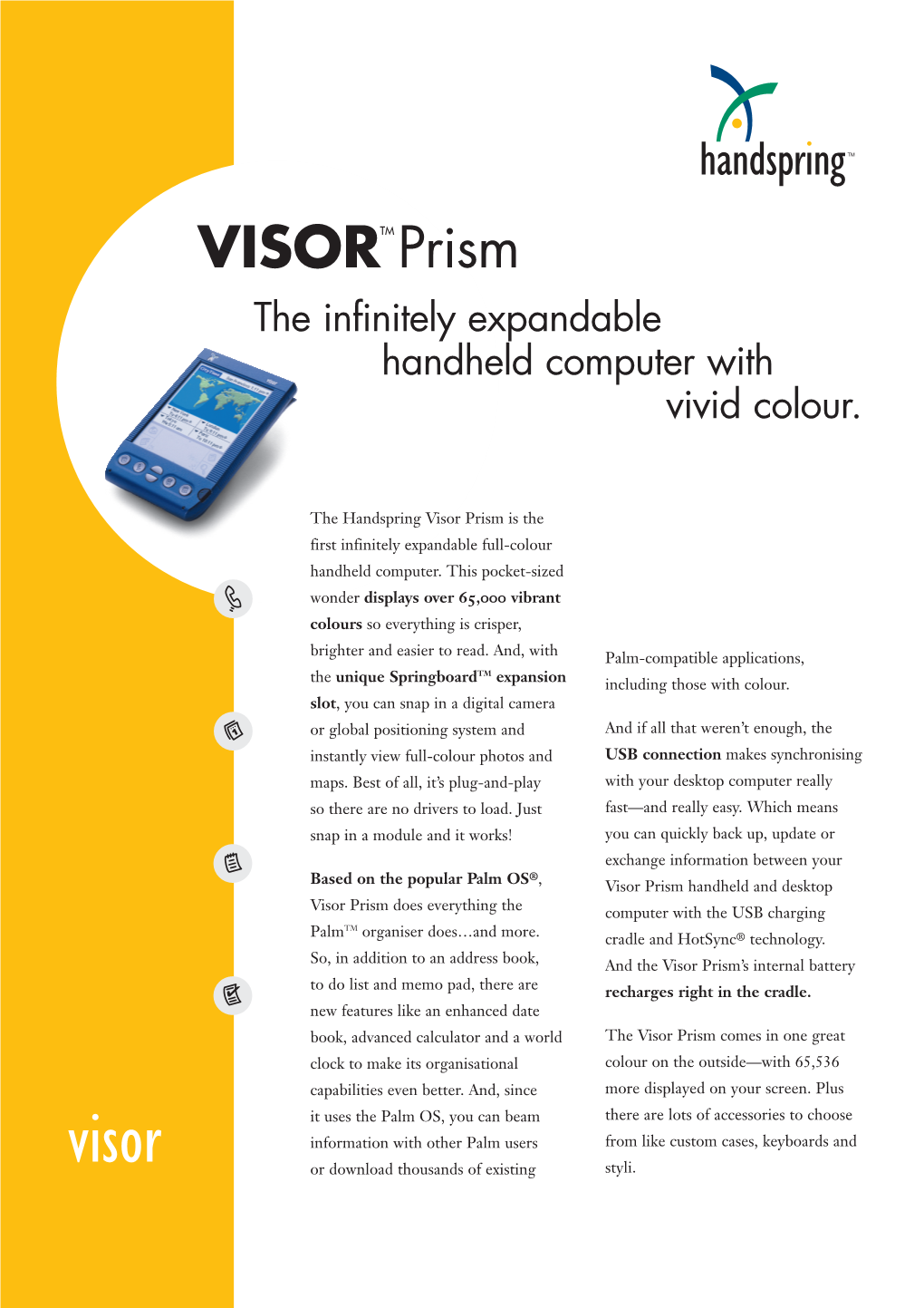VISORTM Prism the Infinitely Expandable Handheld Computer with Vivid Colour