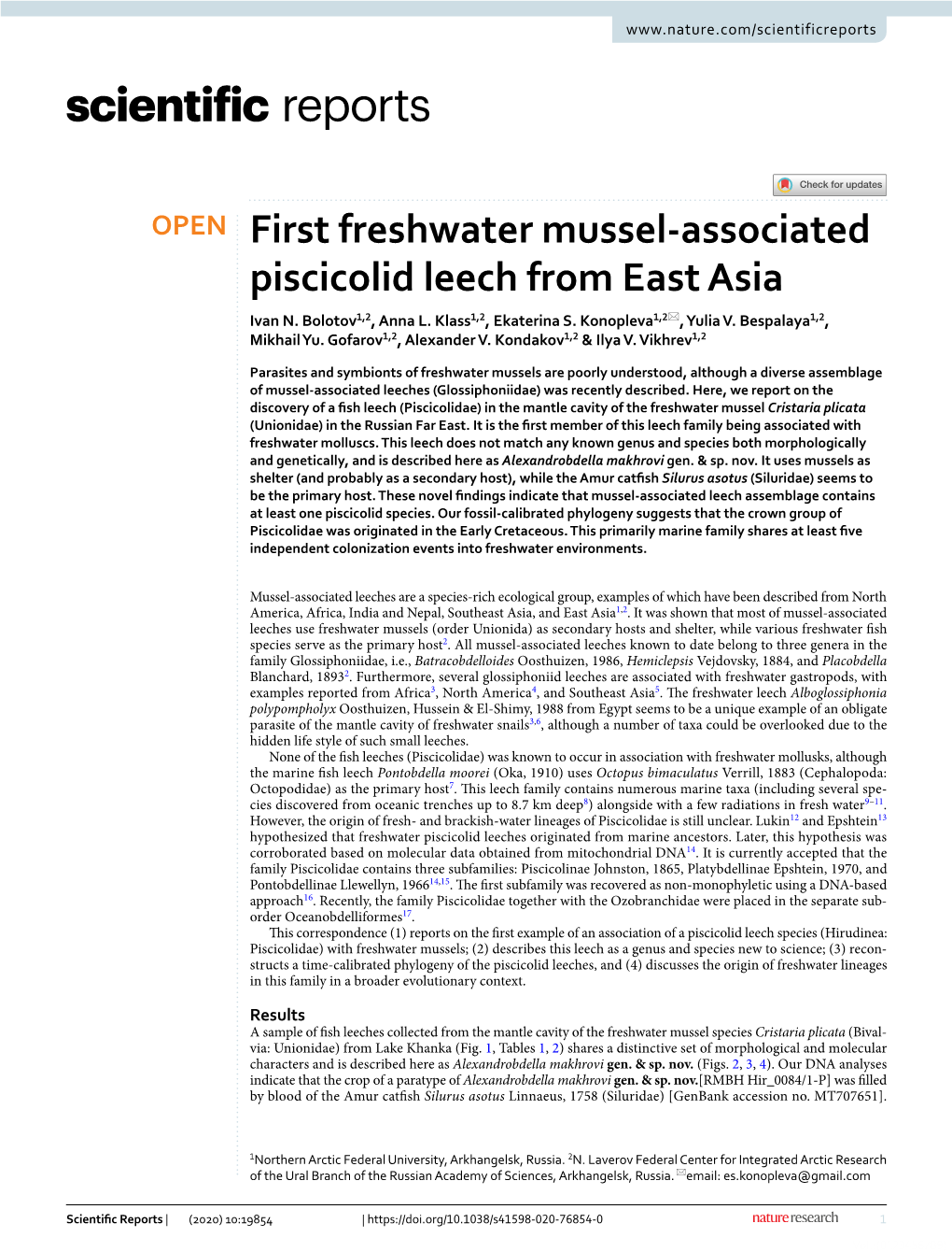 First Freshwater Mussel-Associated Piscicolid Leech from East Asia