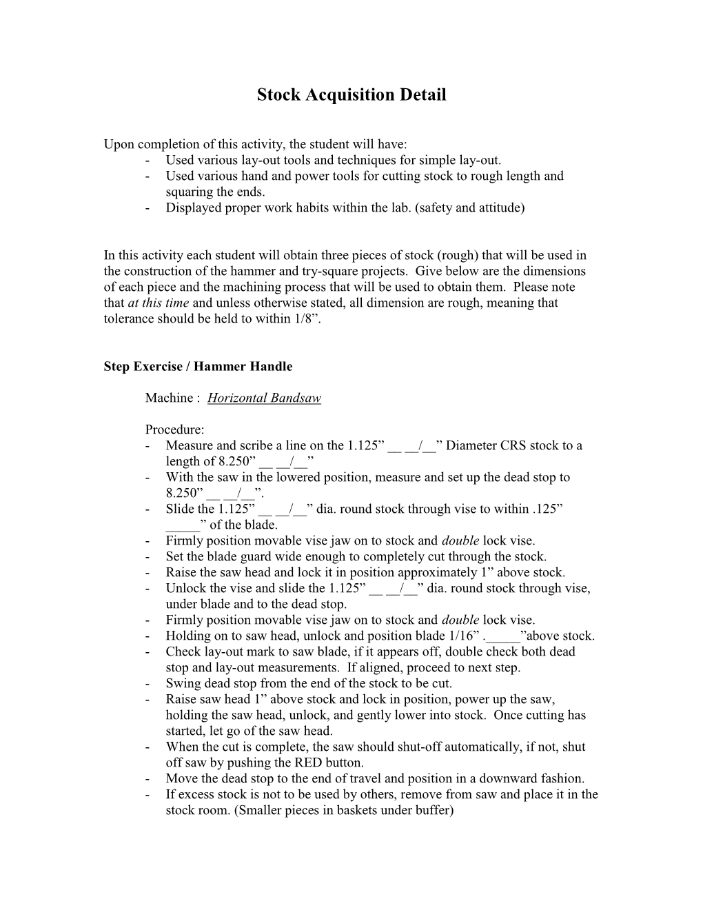 Stock Acquisition Detail