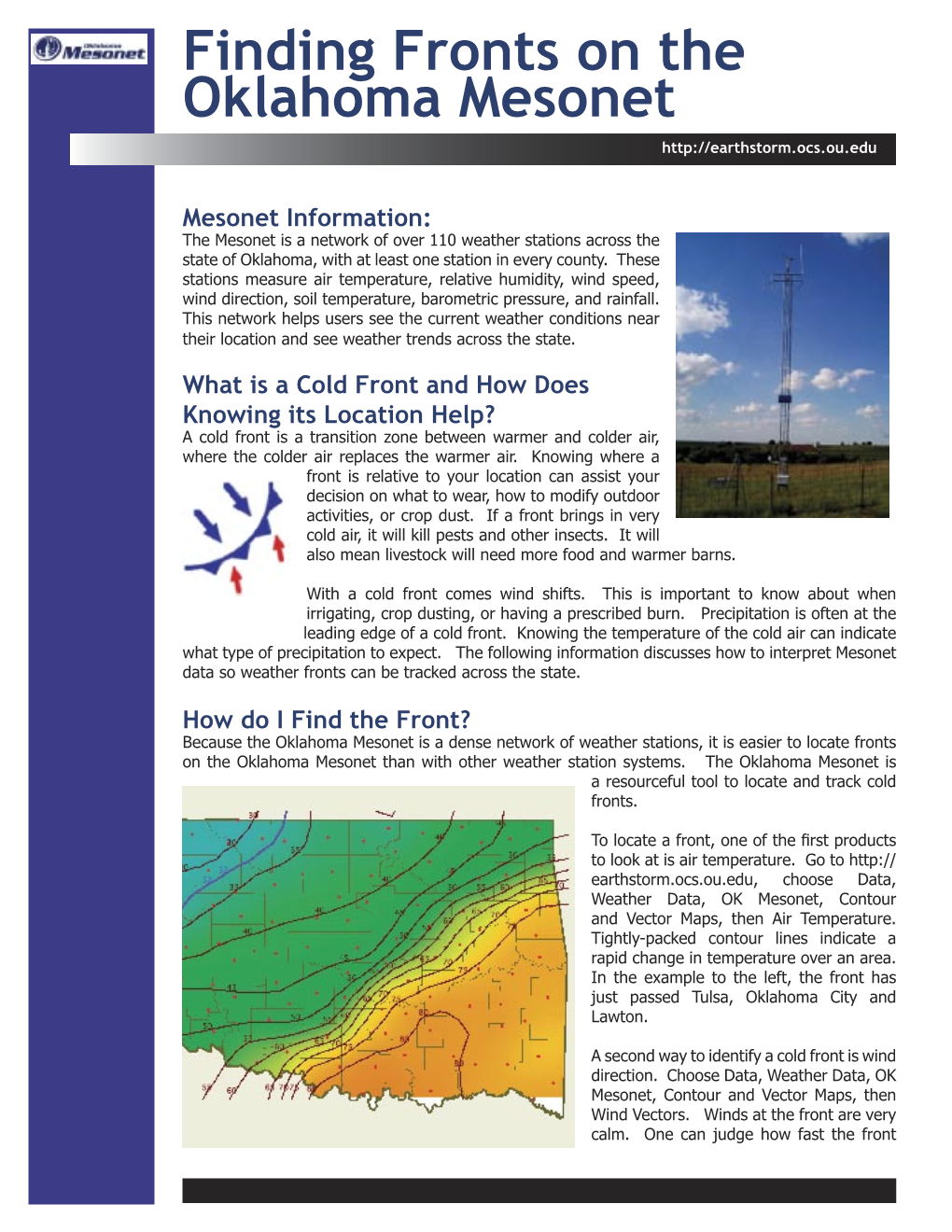 Finding Fronts on the Oklahoma Mesonet