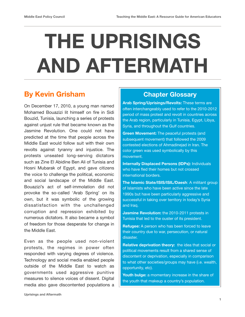 Uprisings and Aftermath.Pages