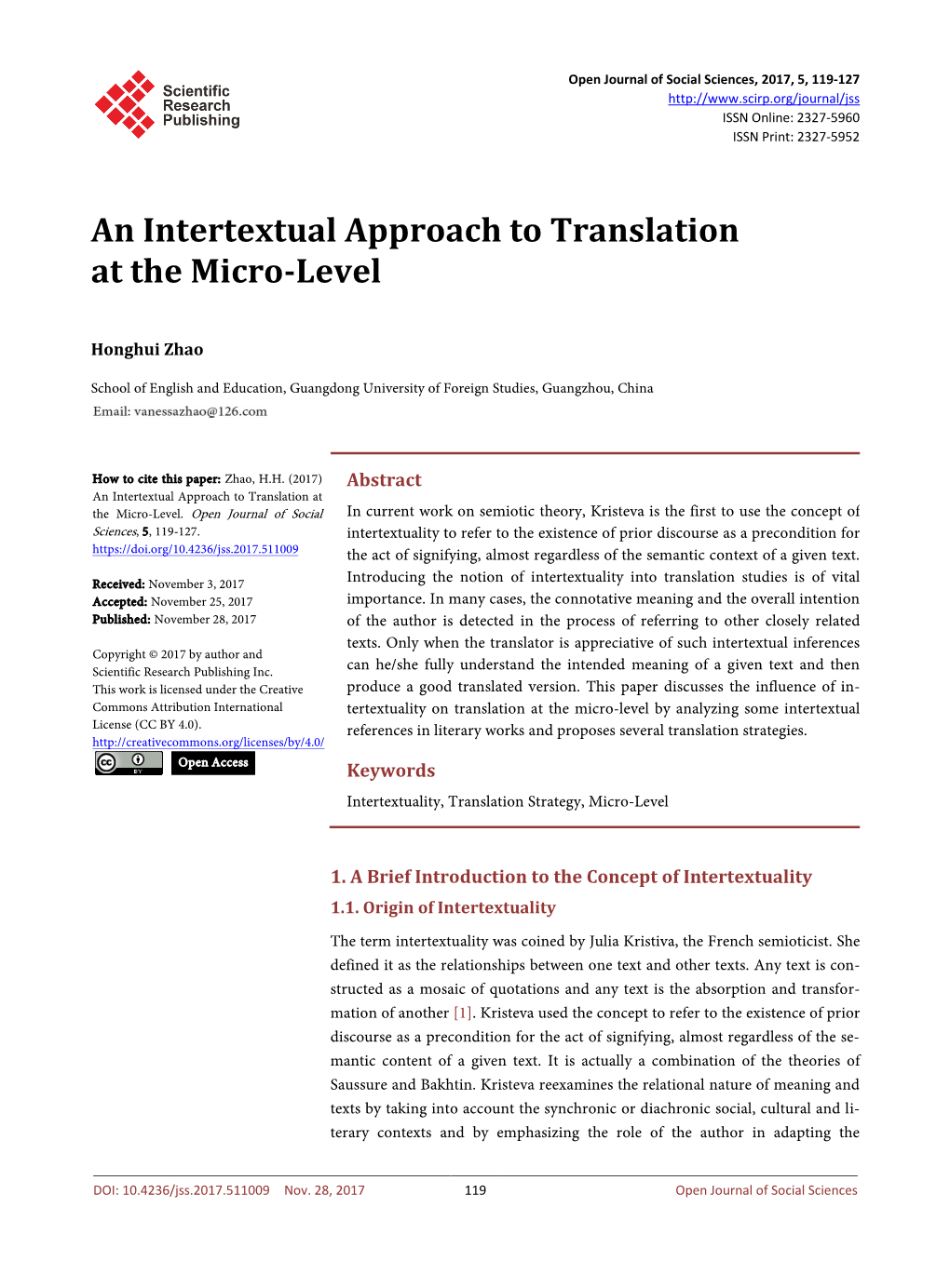 An Intertextual Approach to Translation at the Micro-Level